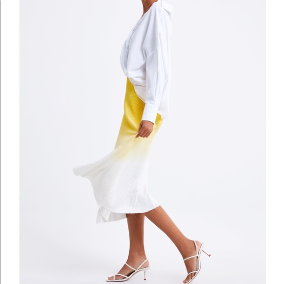 Ombré Knit A line Ribbed Skirt - Picture 6 of 7